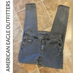 American Eagle Outfitters Women's Dark Gray Skinny Jeans Extra Long